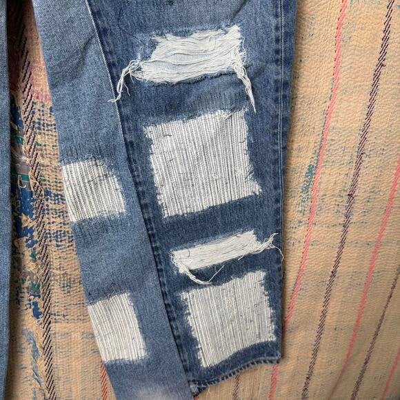 Custom wide leg baggy flared jeans size 34 x 32 - Picture 5 of 6